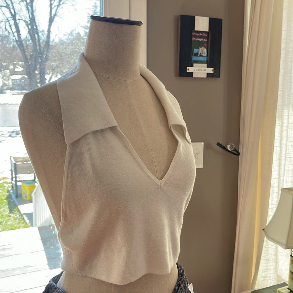 We Wore What White Knit Halter
